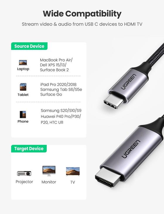 USB C a HDMI 4K