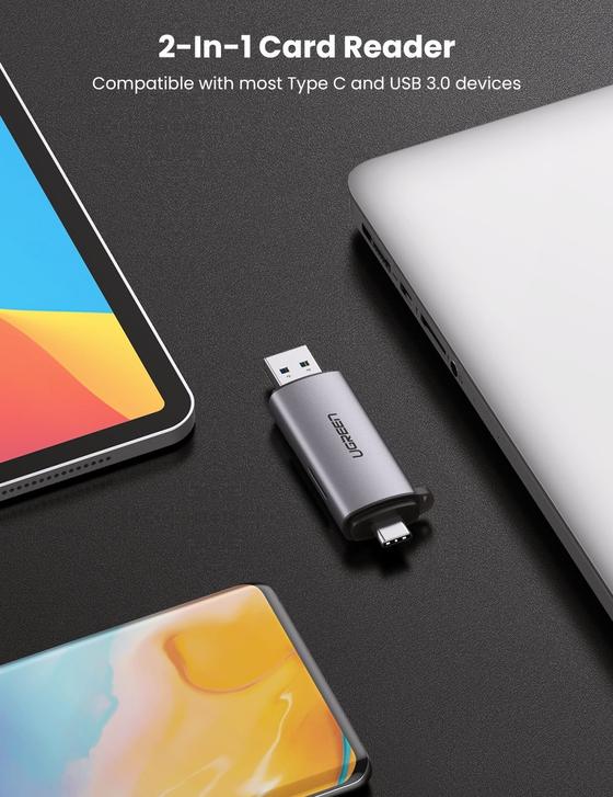 Lector de Tarjetas 2 en 1 USB C OTG
