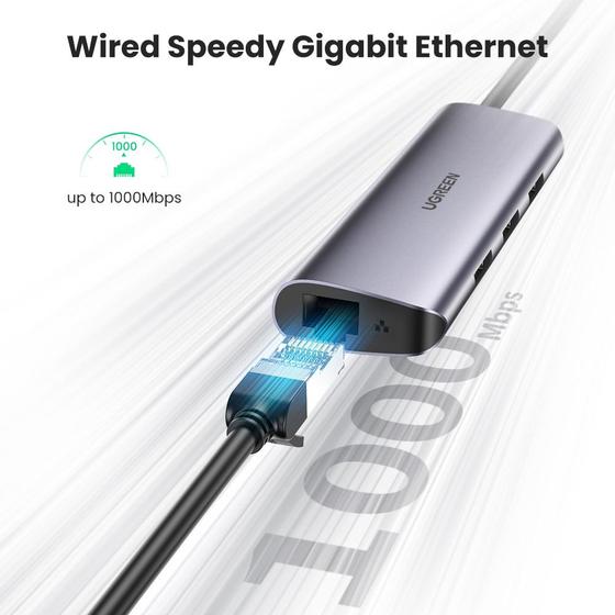 Hub USB C a 3 USB y Ethernet