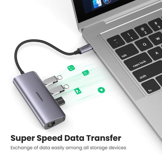 Hub USB C a 3 USB y Ethernet