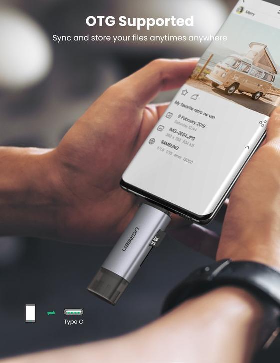 Lector de Tarjetas 2 en 1 USB C OTG