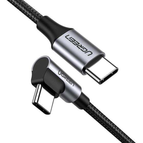 Cable USB C a USB C carga rápida de 60W en ángulo 90°