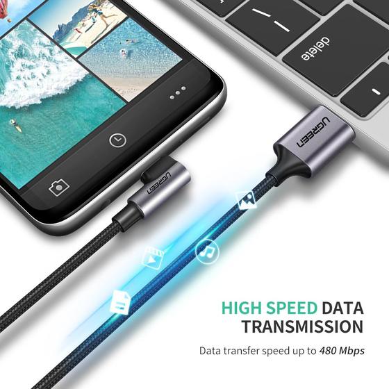 Cable USB a USB C  90°