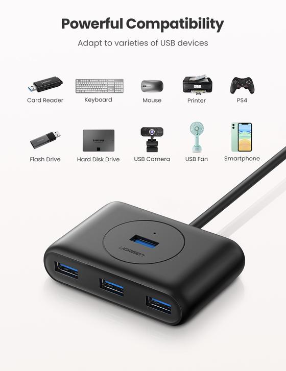 4 en 1 USB 3.0 Hub
