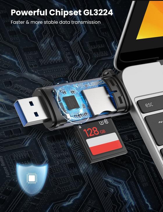 Lector de Tarjetas 2 en 1 USB C OTG