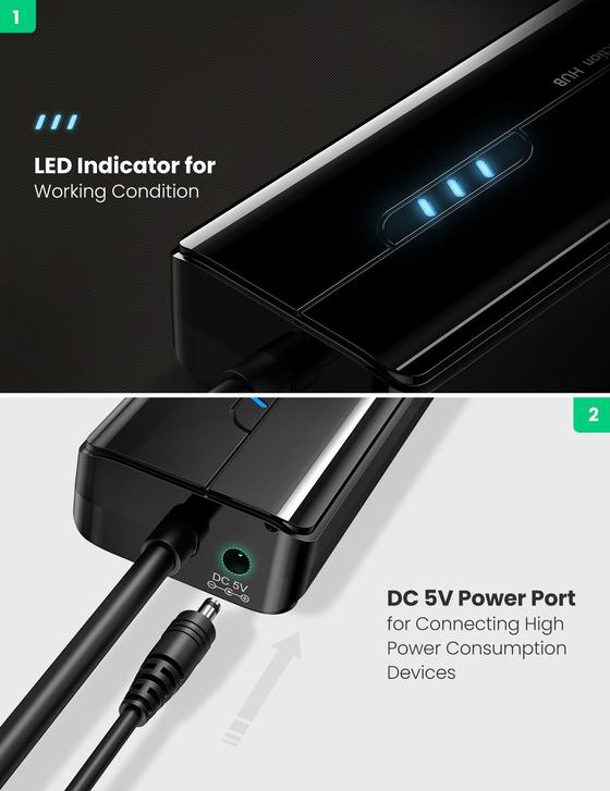 Hub USB con puerto Ethernet Gigabit