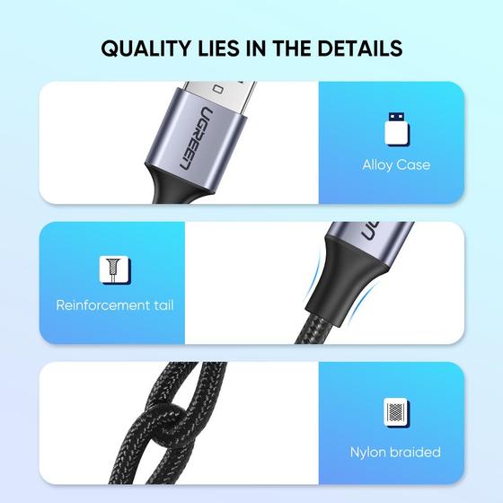 Cable de carga rápida USB C a USB A