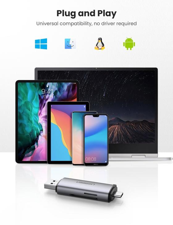Lector de Tarjetas 2 en 1 USB C OTG