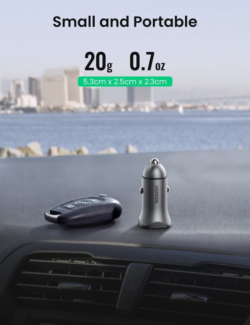 Cargador Dual De Auto USB C 18w